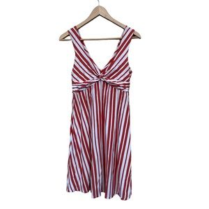 Patagonia | Orange & White Vertical Stipe Mini Dress | Small